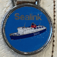 ヴィンテージ　レザーキーホルダー　SEALINK