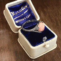 VINTAGE SILVER RING コーラルローズ