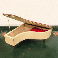 ヴィンテージ オルゴール付きピアノ型アクセサリーボックス