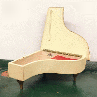 ヴィンテージ オルゴール付きピアノ型アクセサリーボックス
